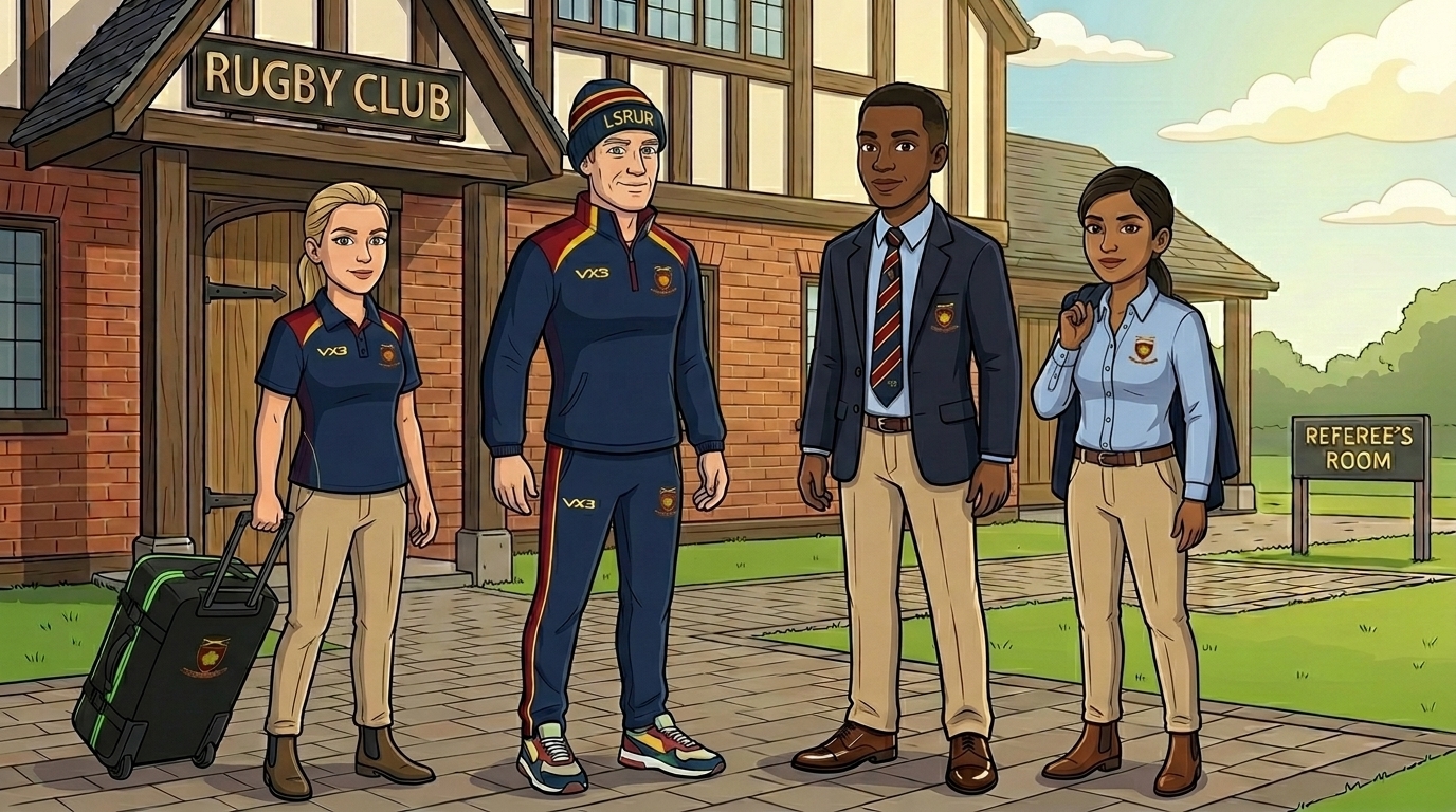 a range of people wearing society approved kit